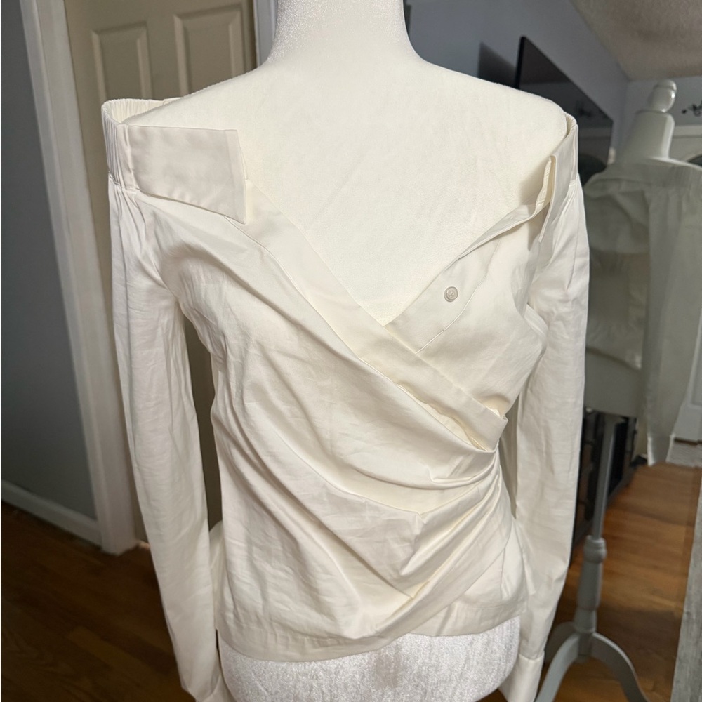 White House Black Market Elegant White Blouse